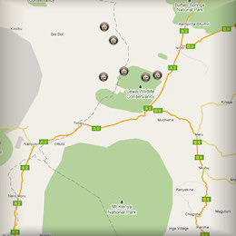 Plattegrond Lewa Downs overzicht exclusieve accommodaties lodges en tented camps voor safari en Fly-in Safari