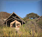 Olduvai Camp safari tent ligging, Ngorongoro concessie Tanzania