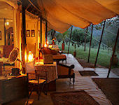 Cottars 1920's Safari Camp is een zeer exclusieve lodge zuid- oostelijk gelegen tussen de Masai Mara in Kenia